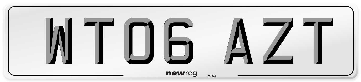WT06 AZT Number Plate from New Reg